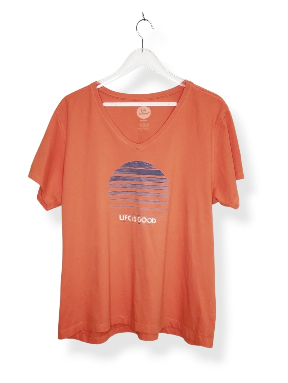 Life is Good Women's Short Sleeve Orange Crusher Tee Size XXL